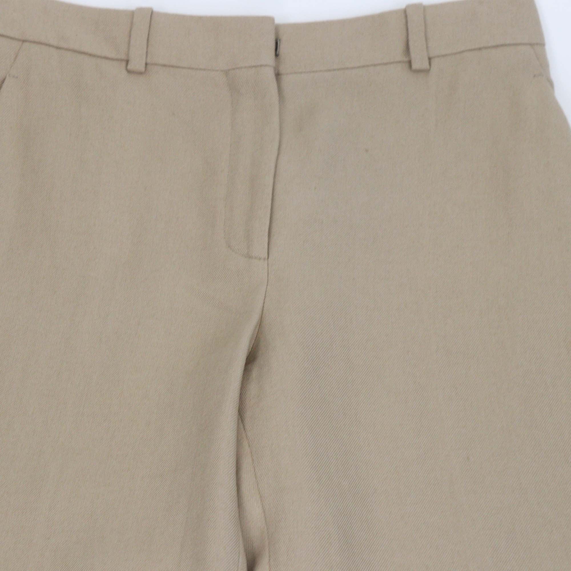 Loro Piana Beige Linen Neo Derk Straight Fit Trouser