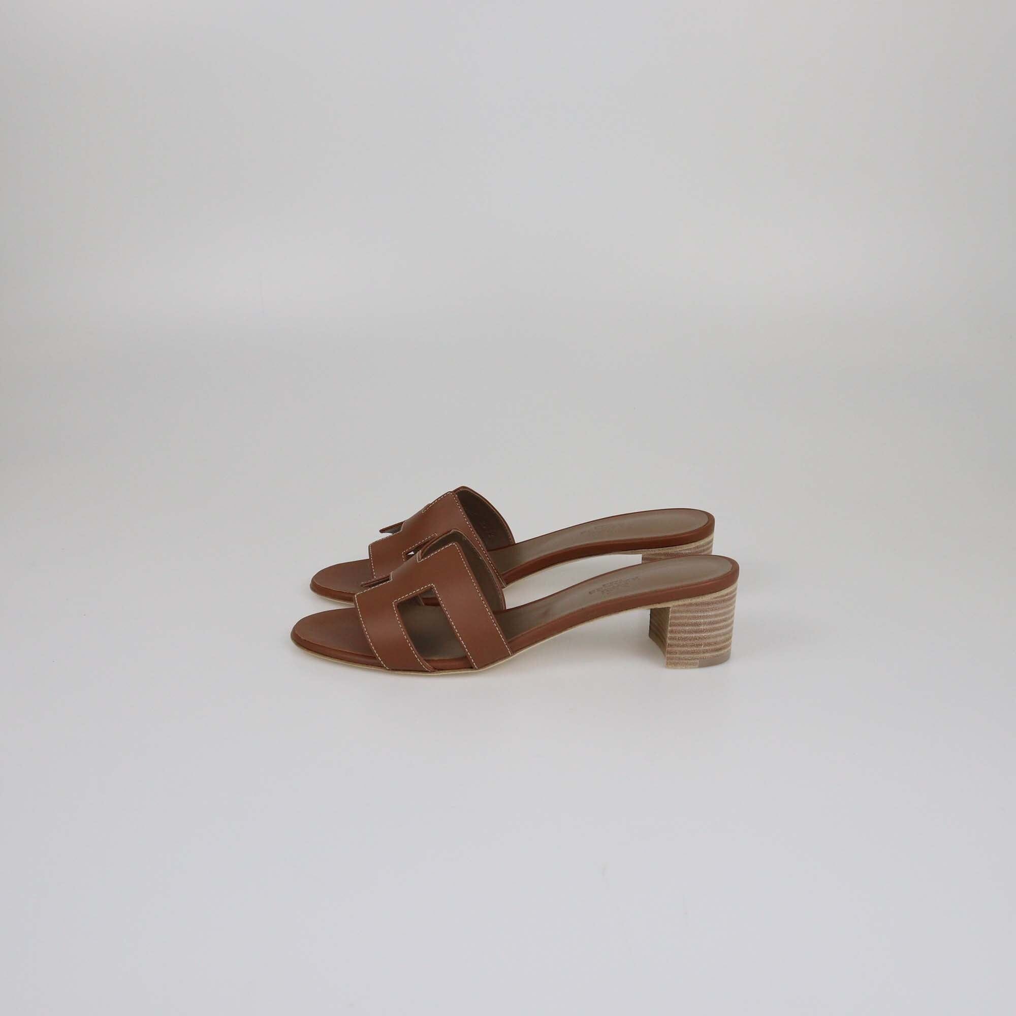 Hermes Brown Oasis Slides Sandals Womens Hermes 