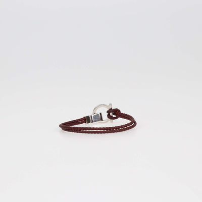 Salvatore Ferragamo Dark Red Braided Bracelet Womens Salvatore Ferragamo 