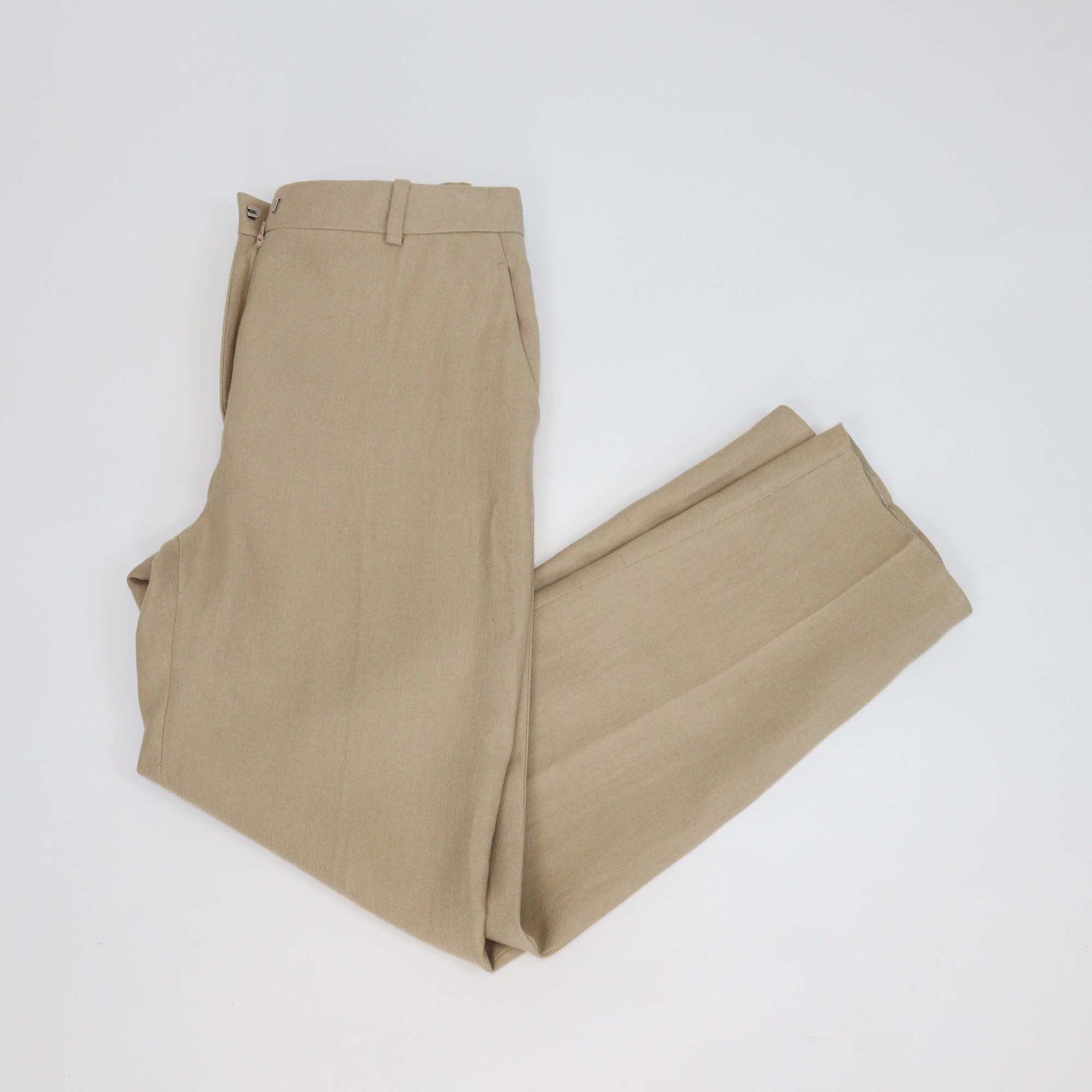 Loro Piana Beige Linen Neo Derk Straight Fit Trouser