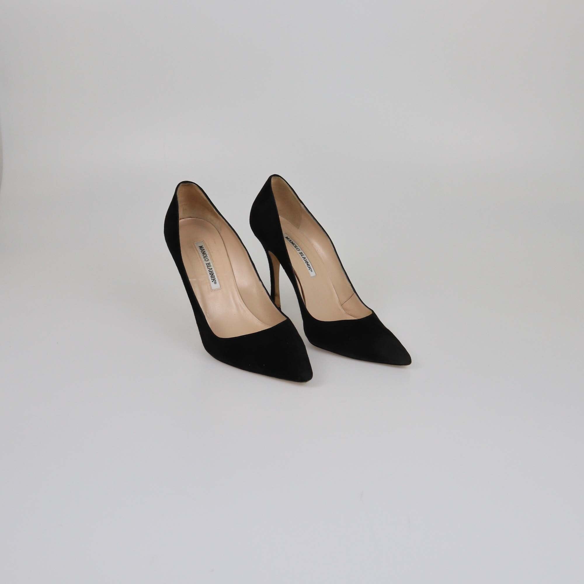 Manolo Blahnik Black BB Pointed Toe Pumps Womens Manolo Blahnik 