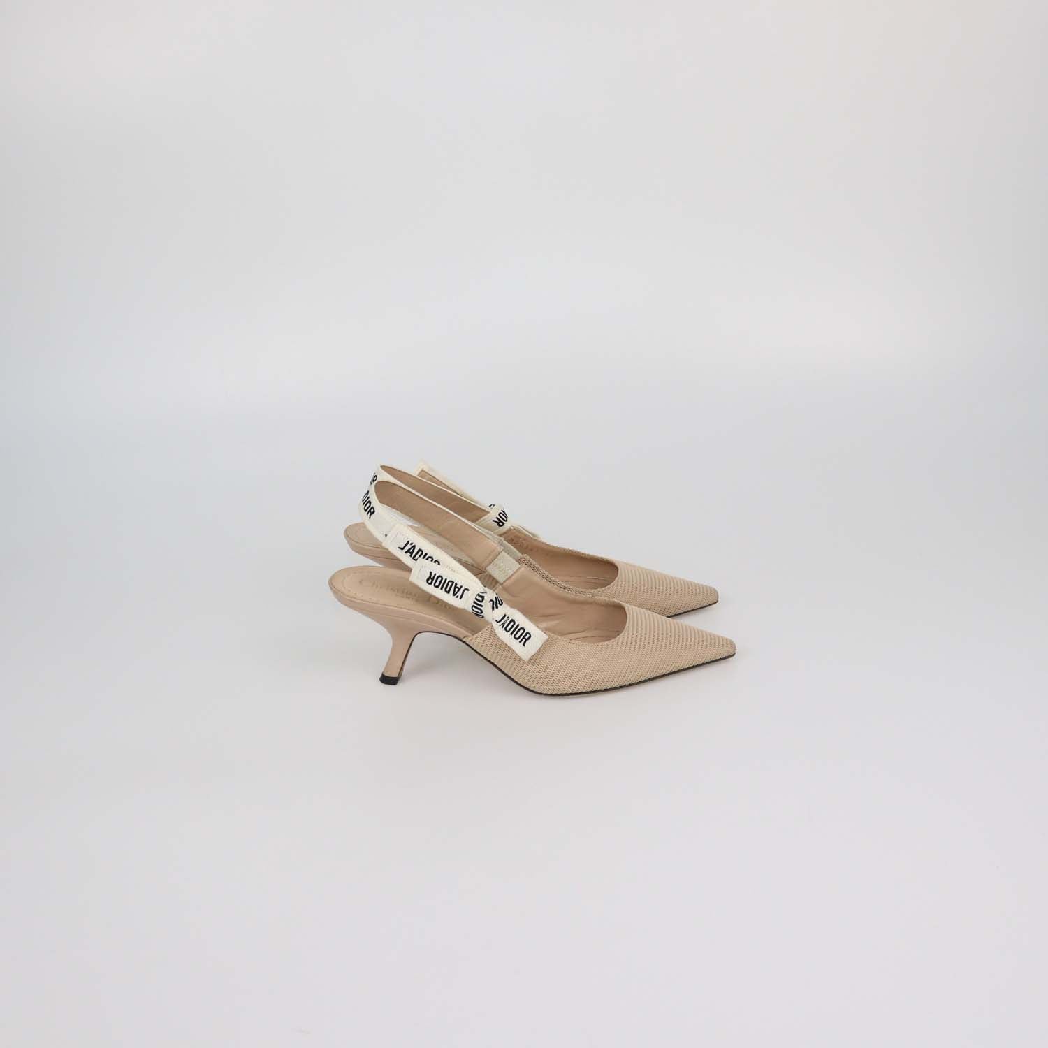 Christian Dior Beige Technical Fabric J'Adior Slingback Pumps