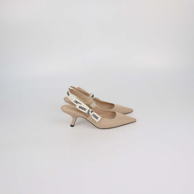Christian Dior Beige Technical Fabric J'Adior Slingback Pumps