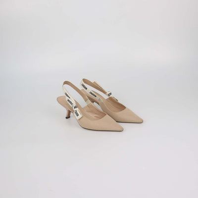 Christian Dior Beige Technical Fabric J'Adior Slingback Pumps