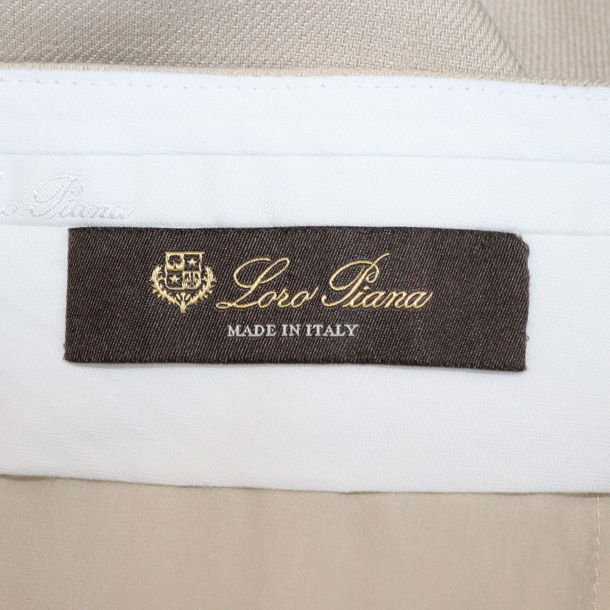 Loro Piana Sunlit Cream Linen Malik Trouser