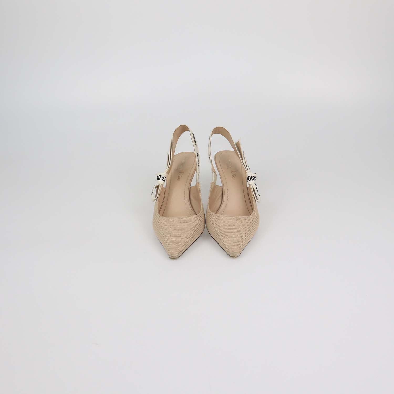 Christian Dior Beige Technical Fabric J'Adior Slingback Pumps