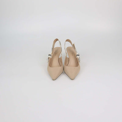 Christian Dior Beige Technical Fabric J'Adior Slingback Pumps