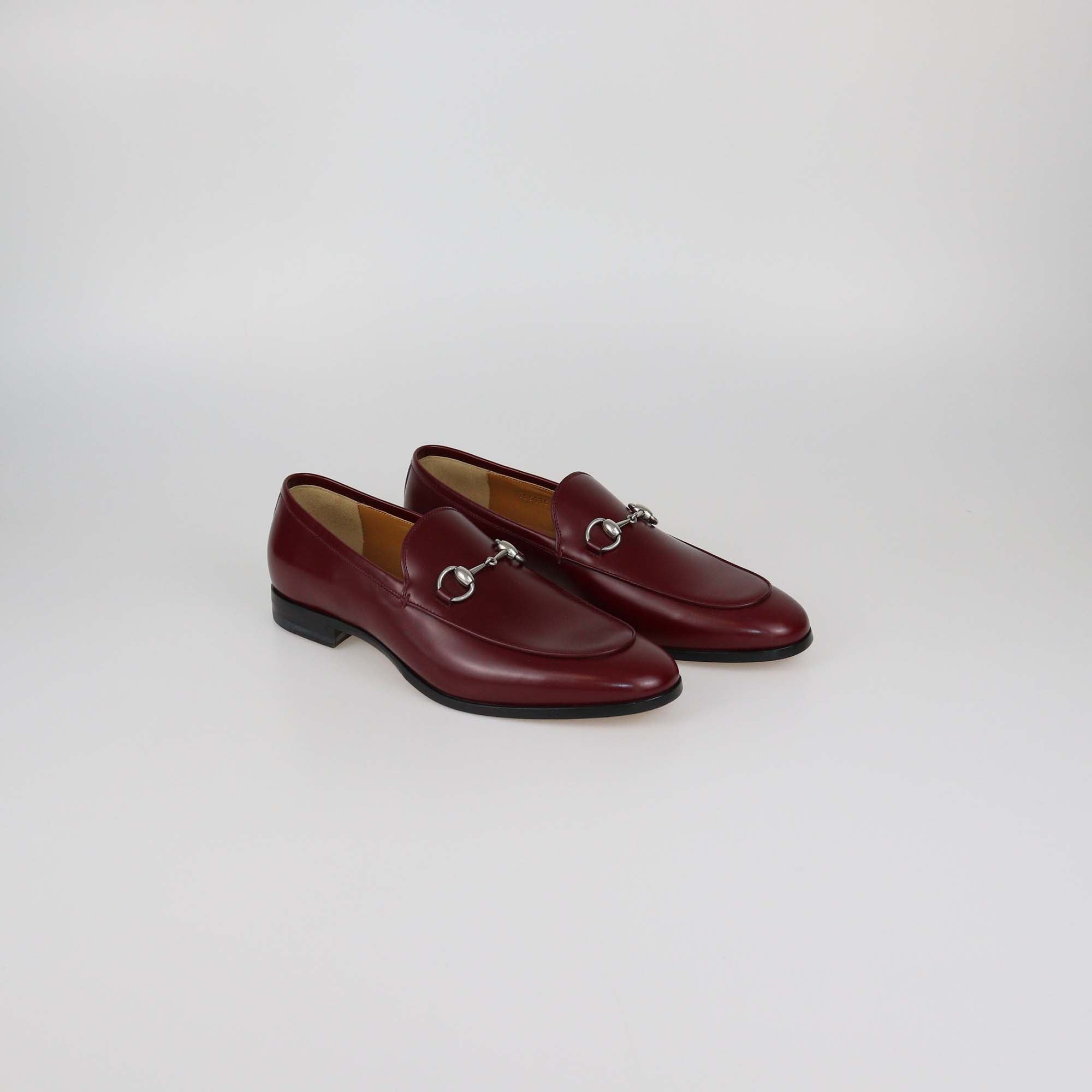 Gucci Burgundy Leather Horsebit Loafers