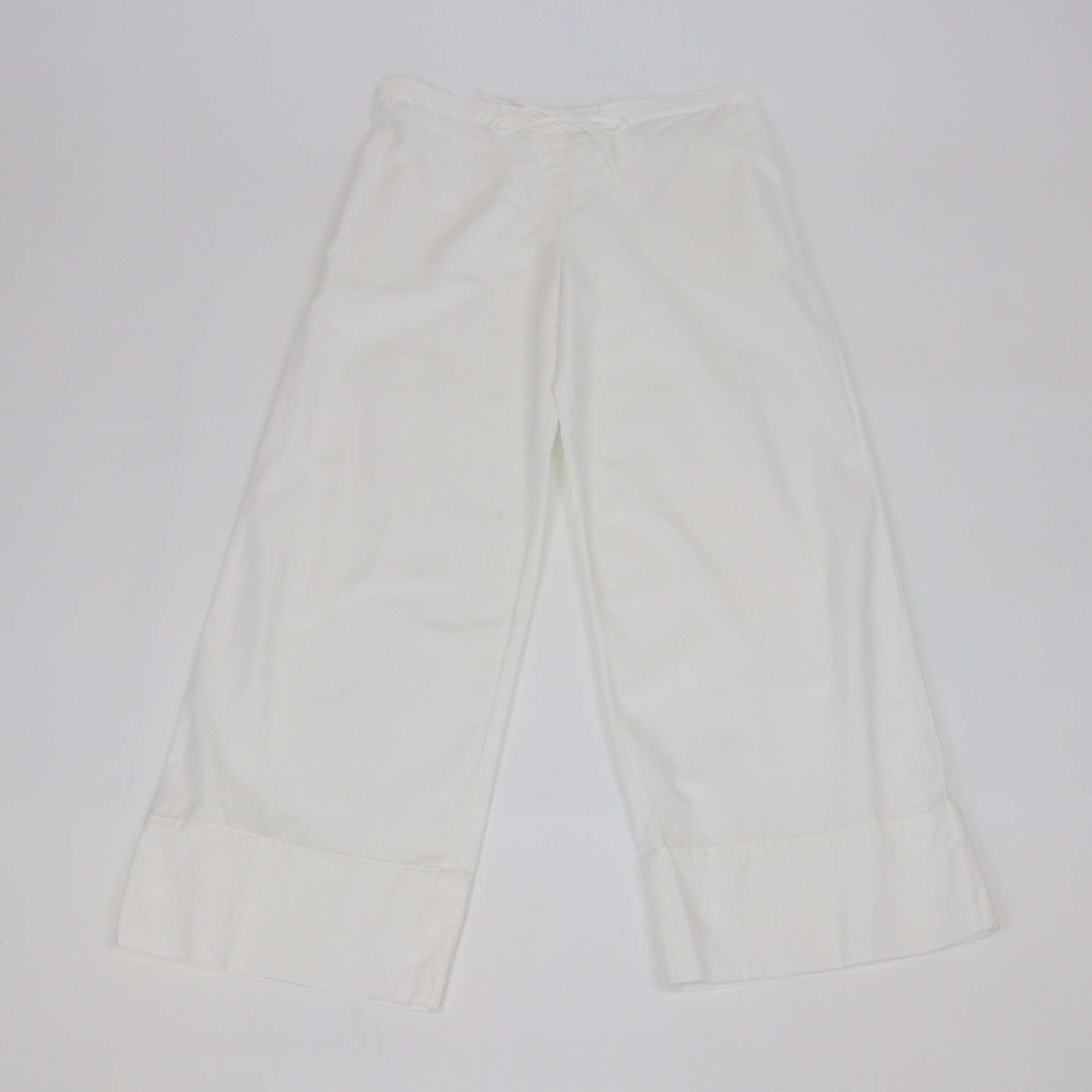 The Row White Cotton Wide Leg Trouser