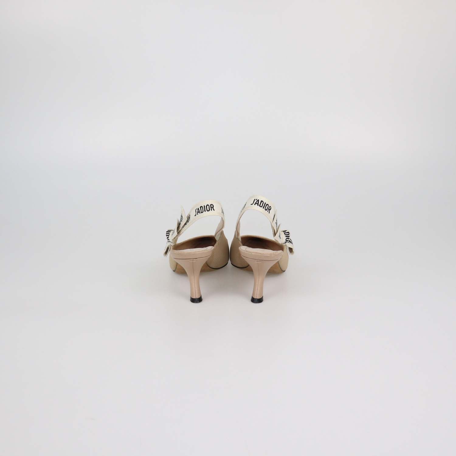 Christian Dior Beige Technical Fabric J'Adior Slingback Pumps