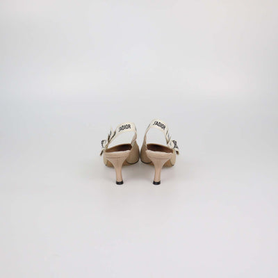 Christian Dior Beige Technical Fabric J'Adior Slingback Pumps