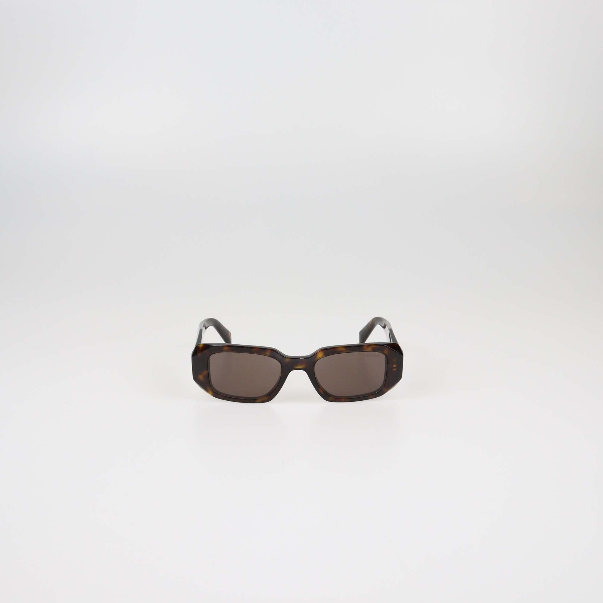 Prada Brown Tortoise Symbole Sunglasses Womens Prada 