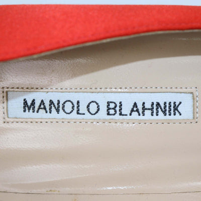 Manolo Blahnik Red Satin Hangisi Pumps