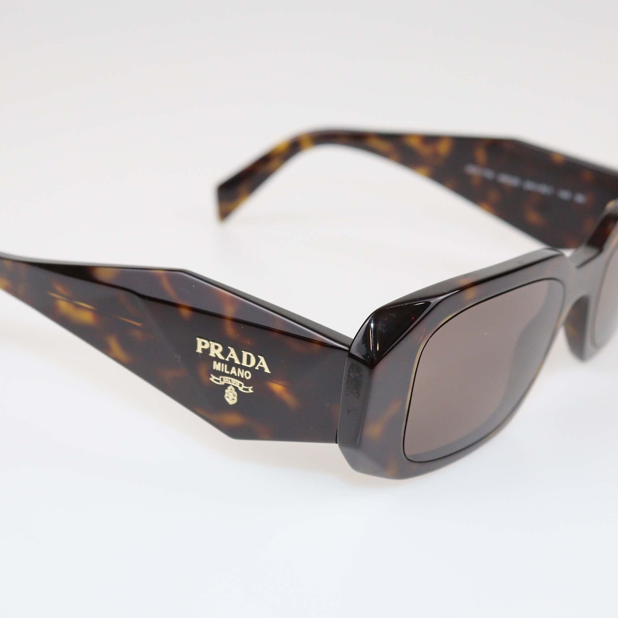 Prada Brown Tortoise Symbole Sunglasses Womens Prada 