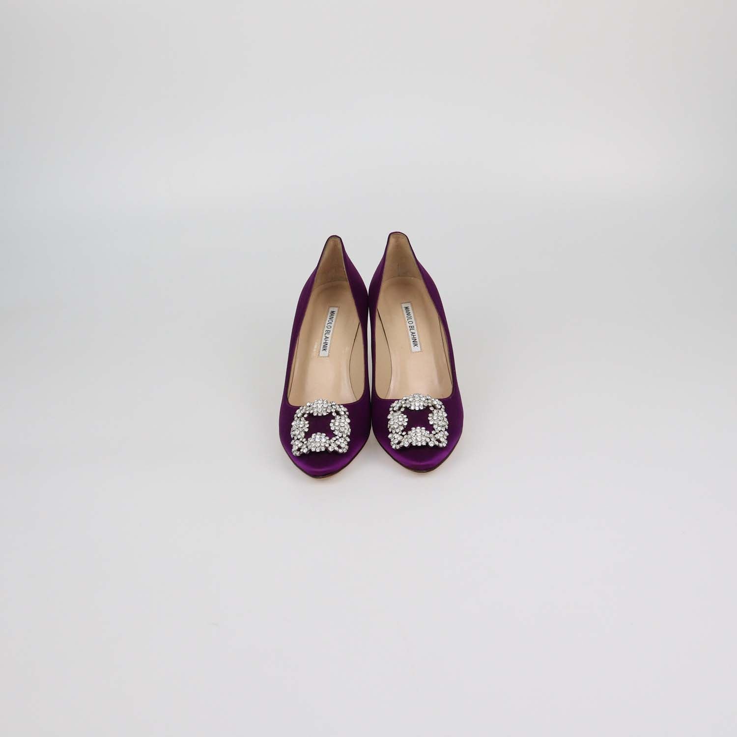 Manolo Blahnik Purple Satin Hangisi Pumps
