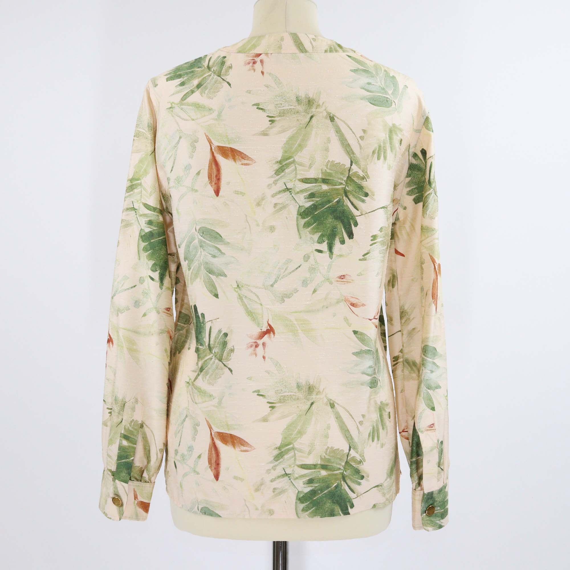 Loro Piana Multicolor Textured Silk Febe Botanical Print Blouse