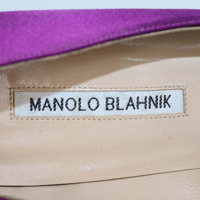 Manolo Blahnik Purple Satin Hangisi Pumps