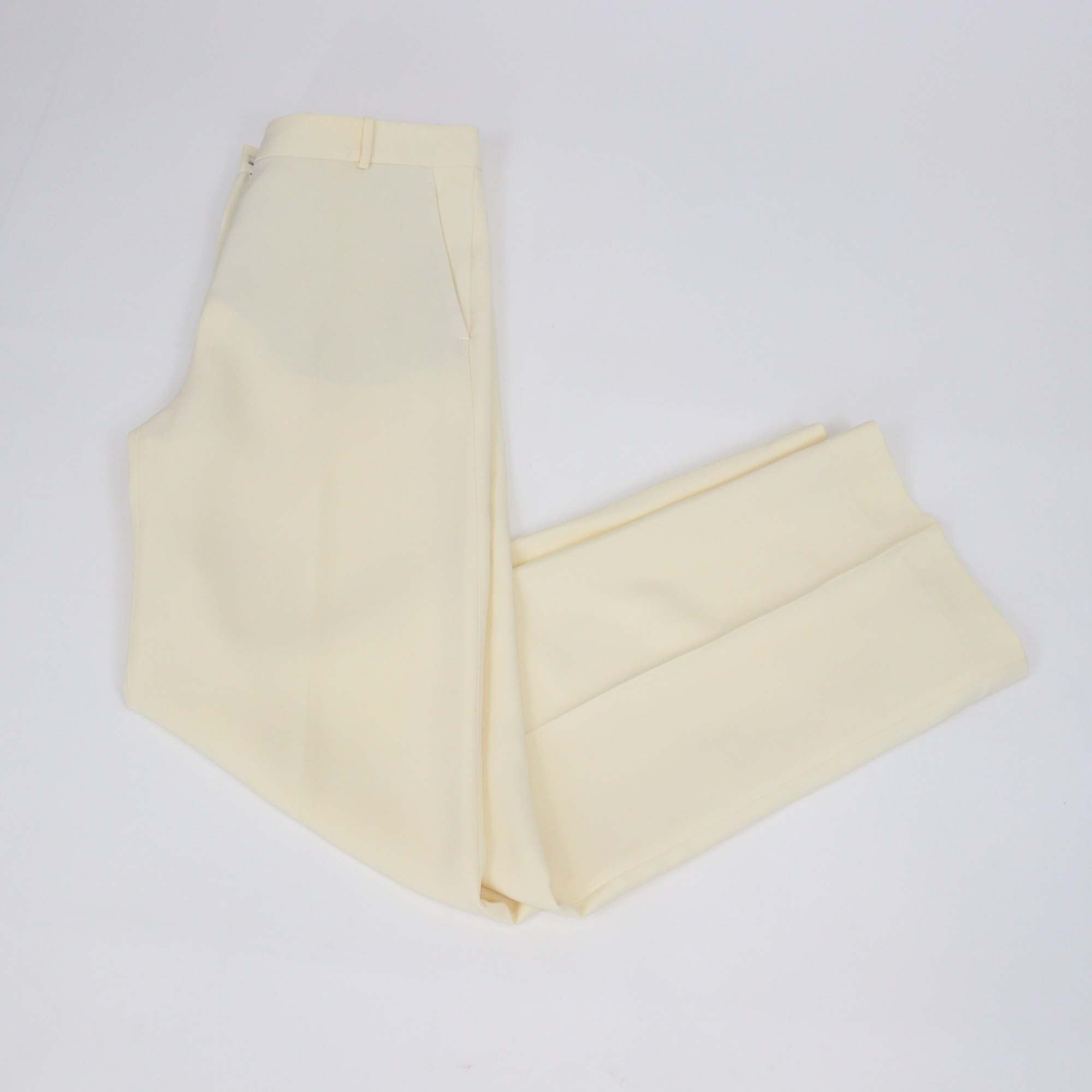 Loro Piana Cream Wool SIlk Blend Wide Leg Trouser