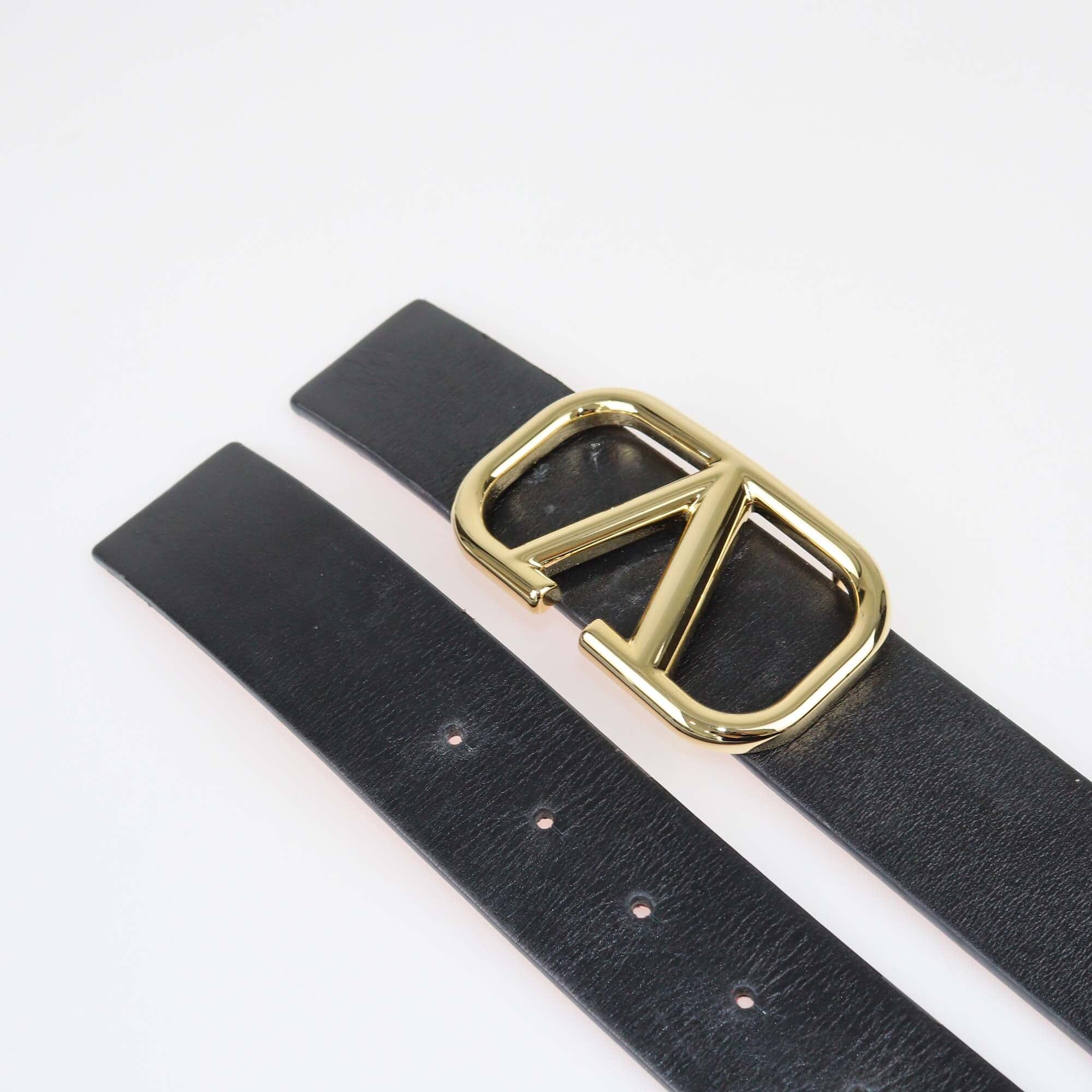 Valentino Black/Red Reversible VLogo Belt Womens Valentino 