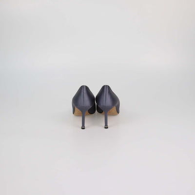 Manolo Blahnik Grey Satin Hangisi Pumps