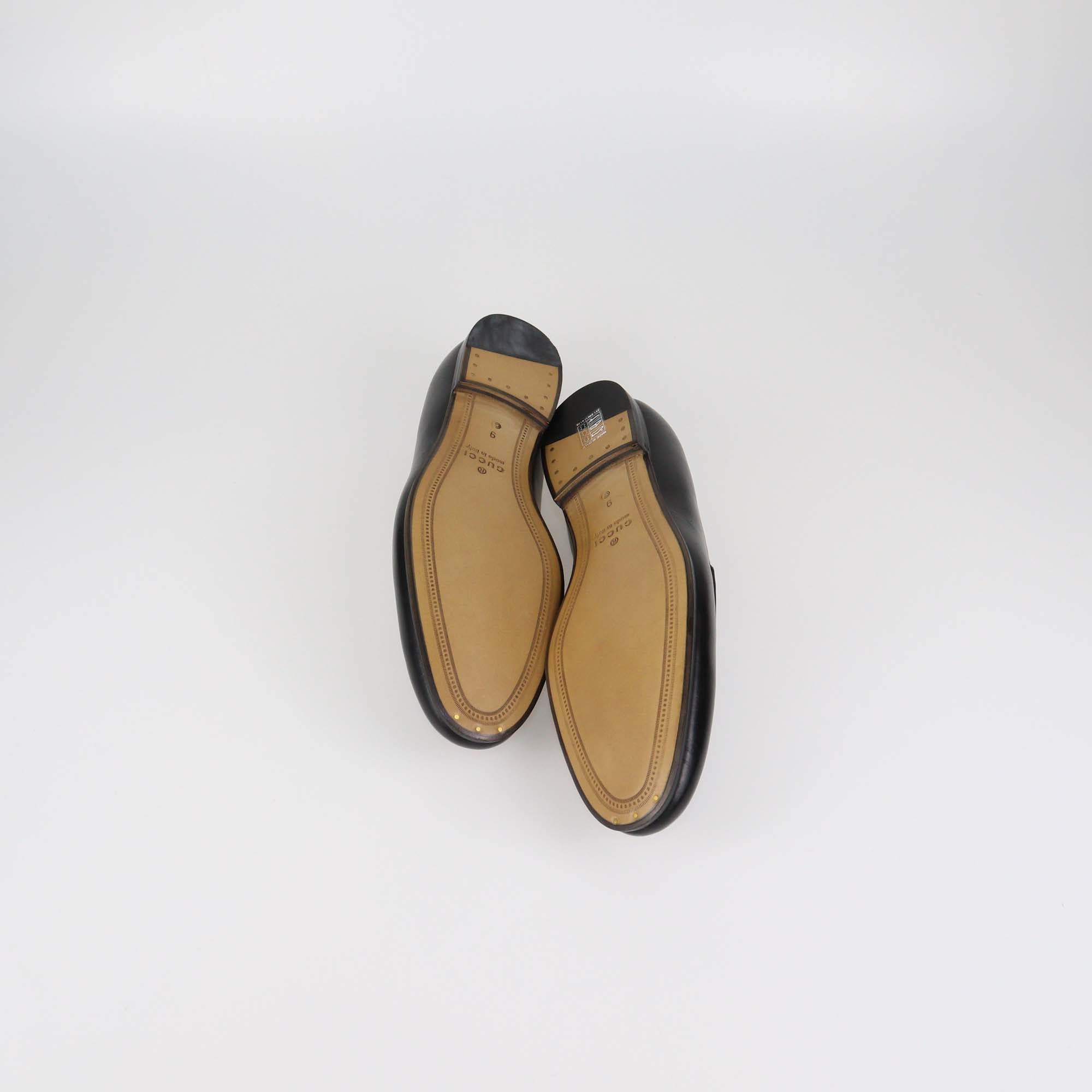 Gucci Black Guccissima Leather Horsebit Loafers