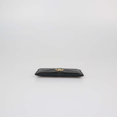 Gucci Black Matelasse Leather GG Marmont Card Holder