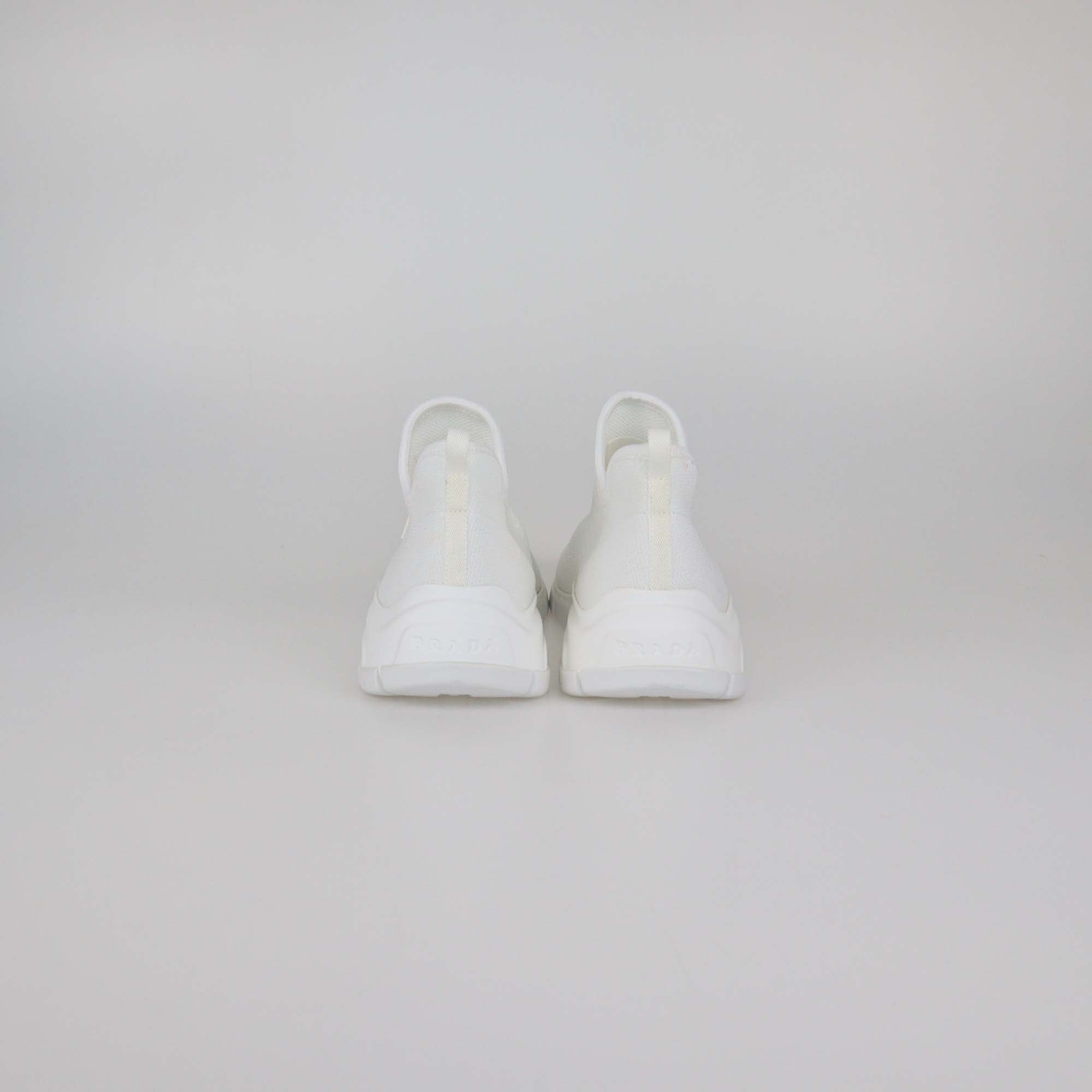 Prada White Knit Fabric Sock Sneakers