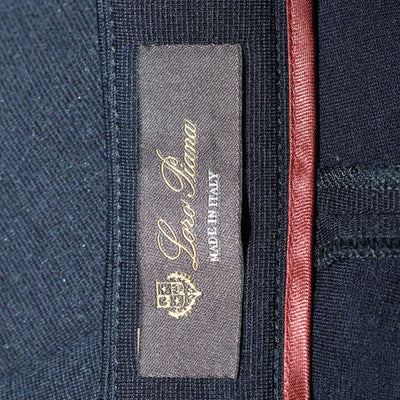 Loro Piana Navy Blue Wool Knitted Trouser