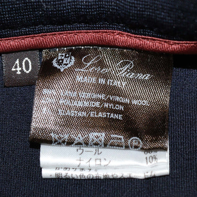 Loro Piana Navy Blue Wool Knitted Trouser