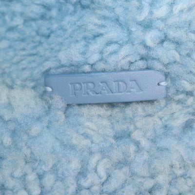 Prada Black/Blue Nylon and Sheep Fur Bucket Hat