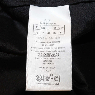 Christian Dior Black Textured Silk Bee Logo Embroidered Tunic Long Blouse