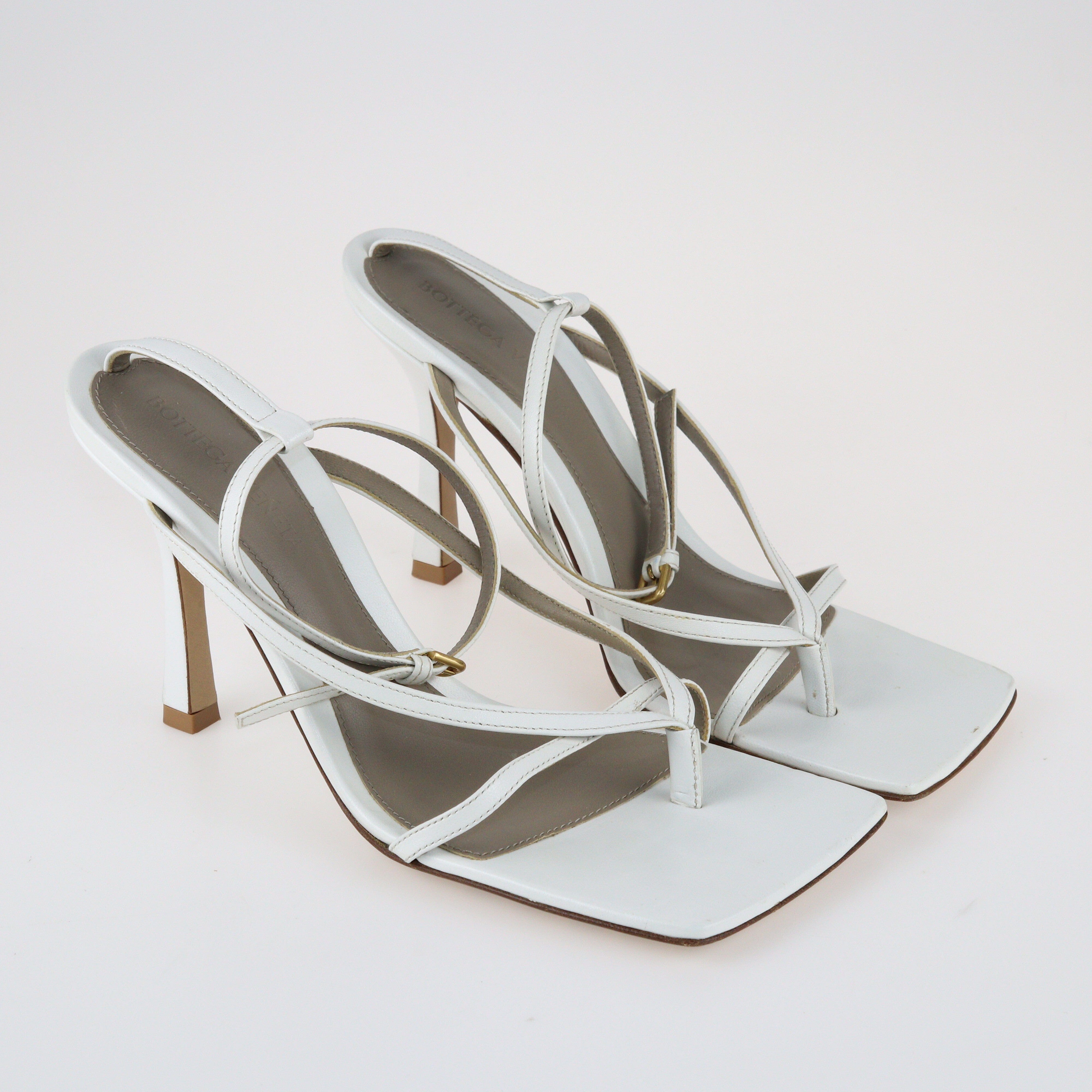 White 2024 strap sandals