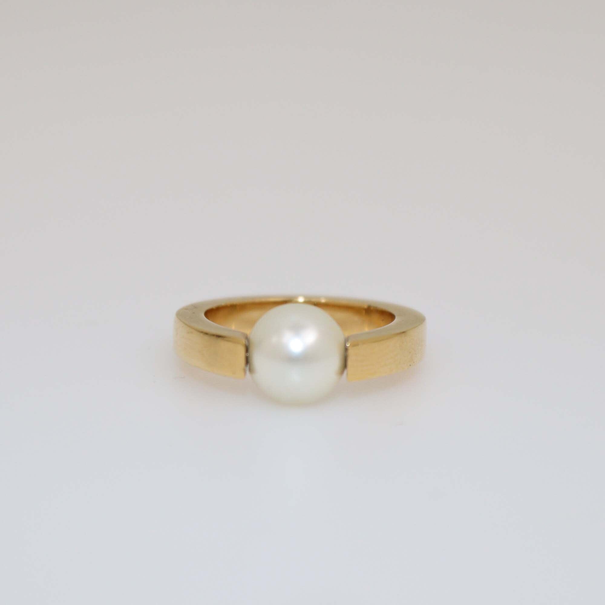 Chloe Faux Pearl Gold Tone Ring Womens Chloe 