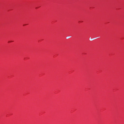 Nike x Jacquemus Red Cotton Cut Out Swoosh Sweat T-Shirt & Pants Set