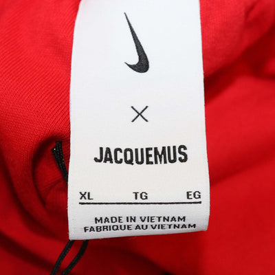 Nike x Jacquemus Red Cotton Cut Out Swoosh Sweat T-Shirt & Pants Set