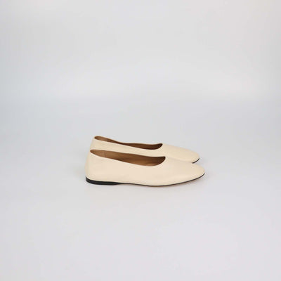 The Row Cream Leather Awar Ballet Flats