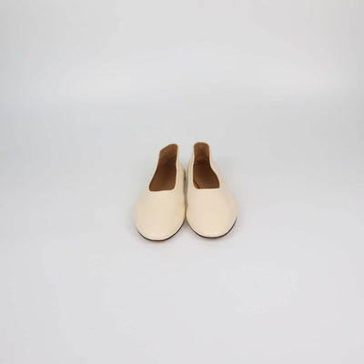 The Row Cream Leather Awar Ballet Flats