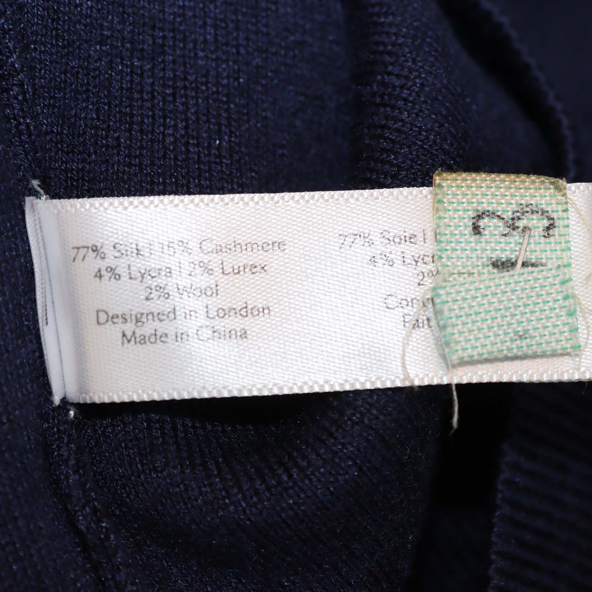 Olivia von Halle Navy Blue Silk Cashmere Blend Sweater & Track Pants Set