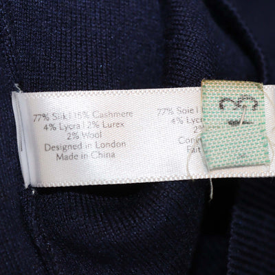 Olivia von Halle Navy Blue Silk Cashmere Blend Sweater & Track Pants Set