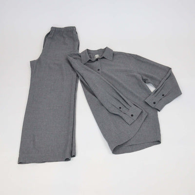 Toteme Mid Grey Viscose Classic Fluid Shirt & Pants Set