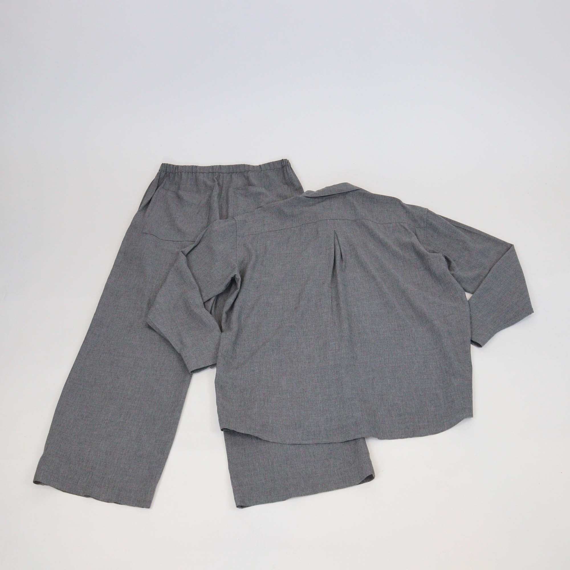 Toteme Mid Grey Viscose Classic Fluid Shirt & Pants Set