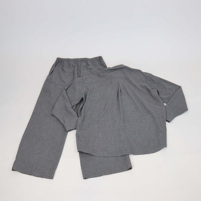 Toteme Mid Grey Viscose Classic Fluid Shirt & Pants Set