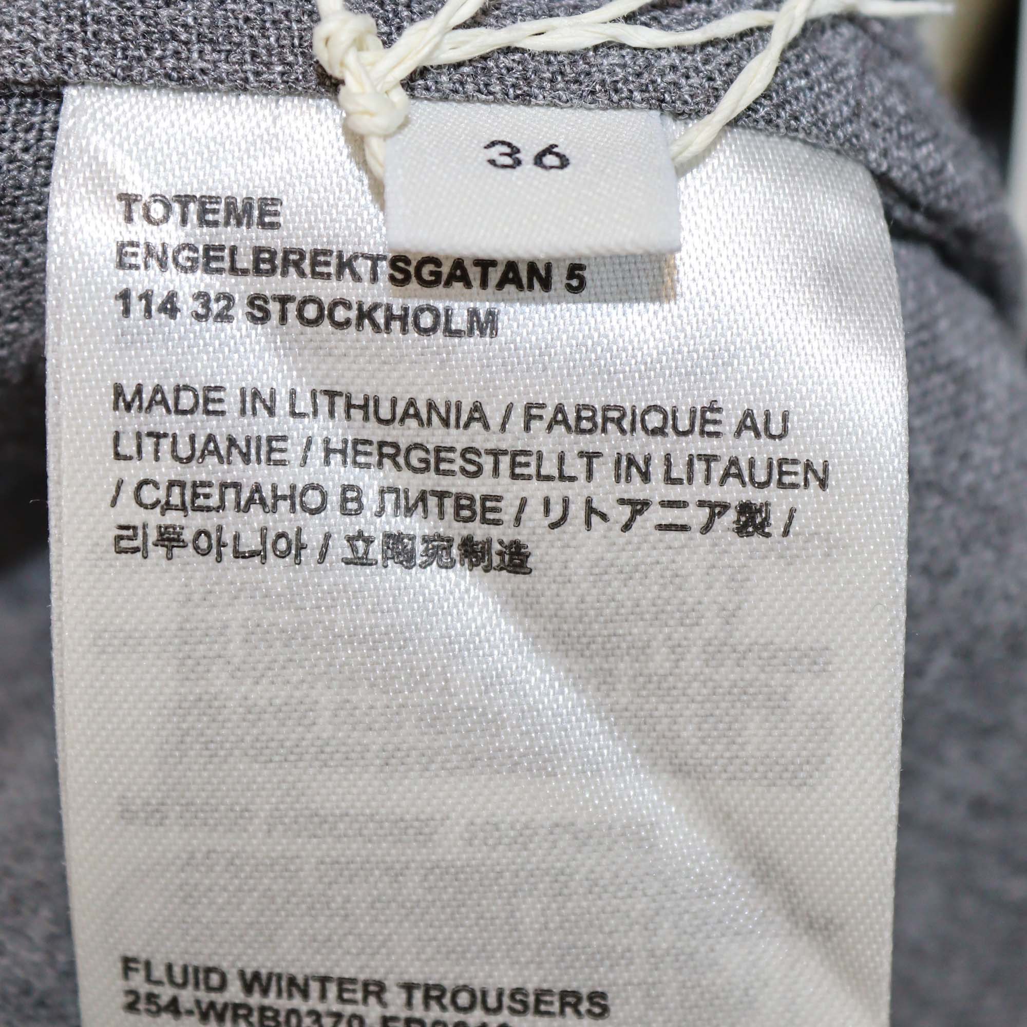 Toteme Mid Grey Viscose Classic Fluid Shirt & Pants Set