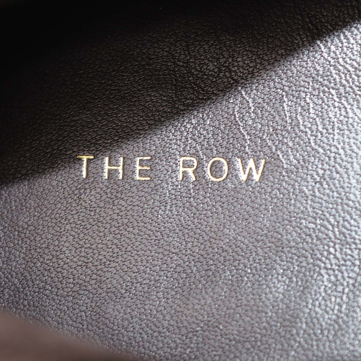 The Row Black Leather Square Ballet Flats