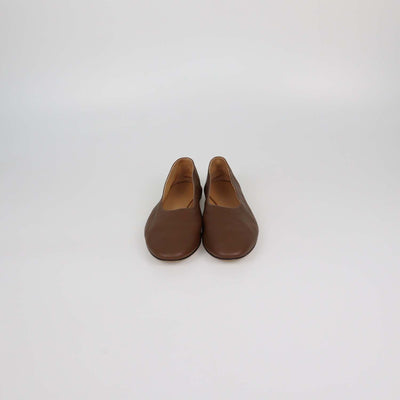 The Row Brown Leather Awar Ballet Flats