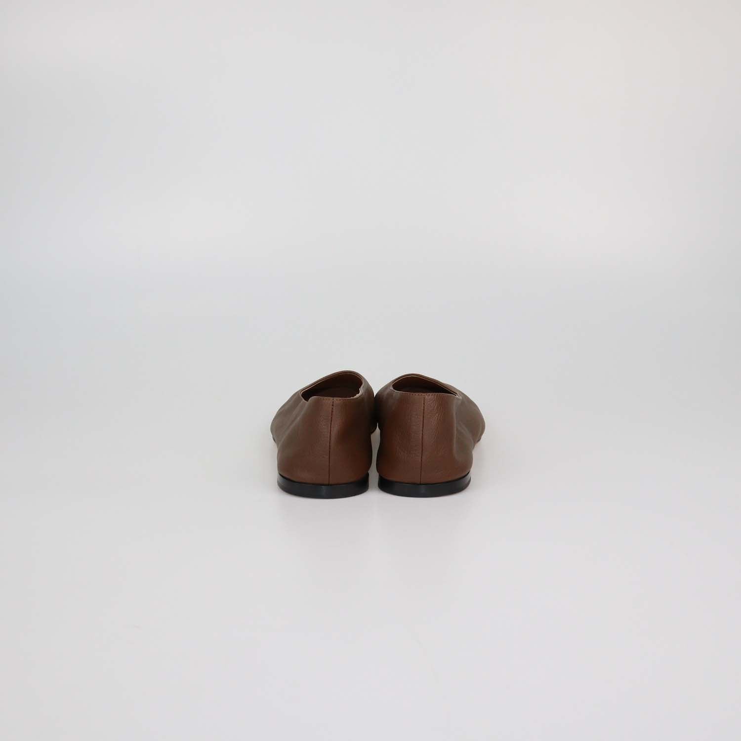The Row Brown Leather Awar Ballet Flats