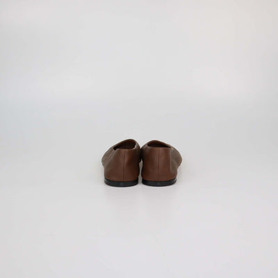 The Row Brown Leather Awar Ballet Flats