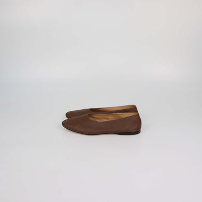 The Row Brown Leather Awar Ballet Flats