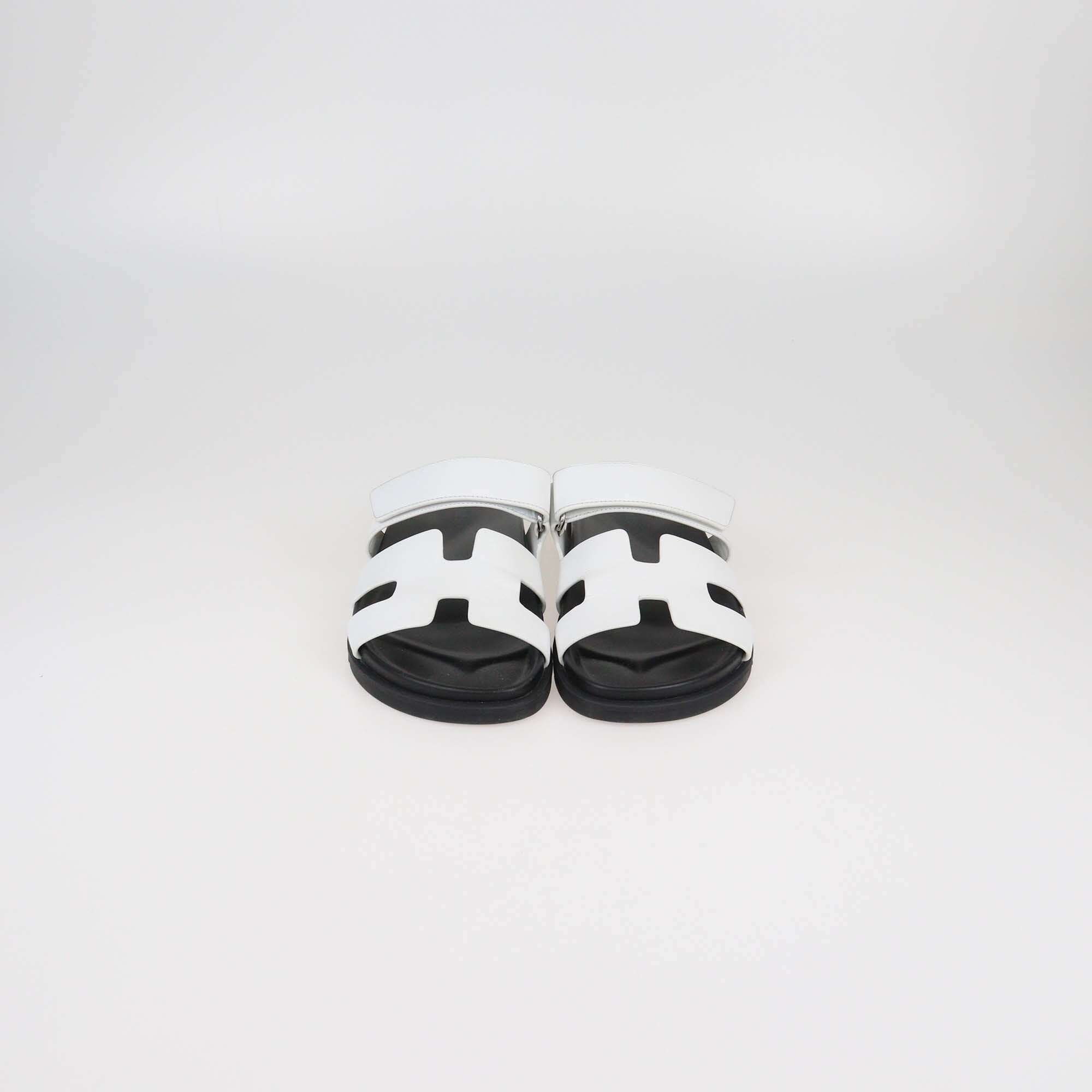 Hermes White Chypre Sandals Womens Hermes 