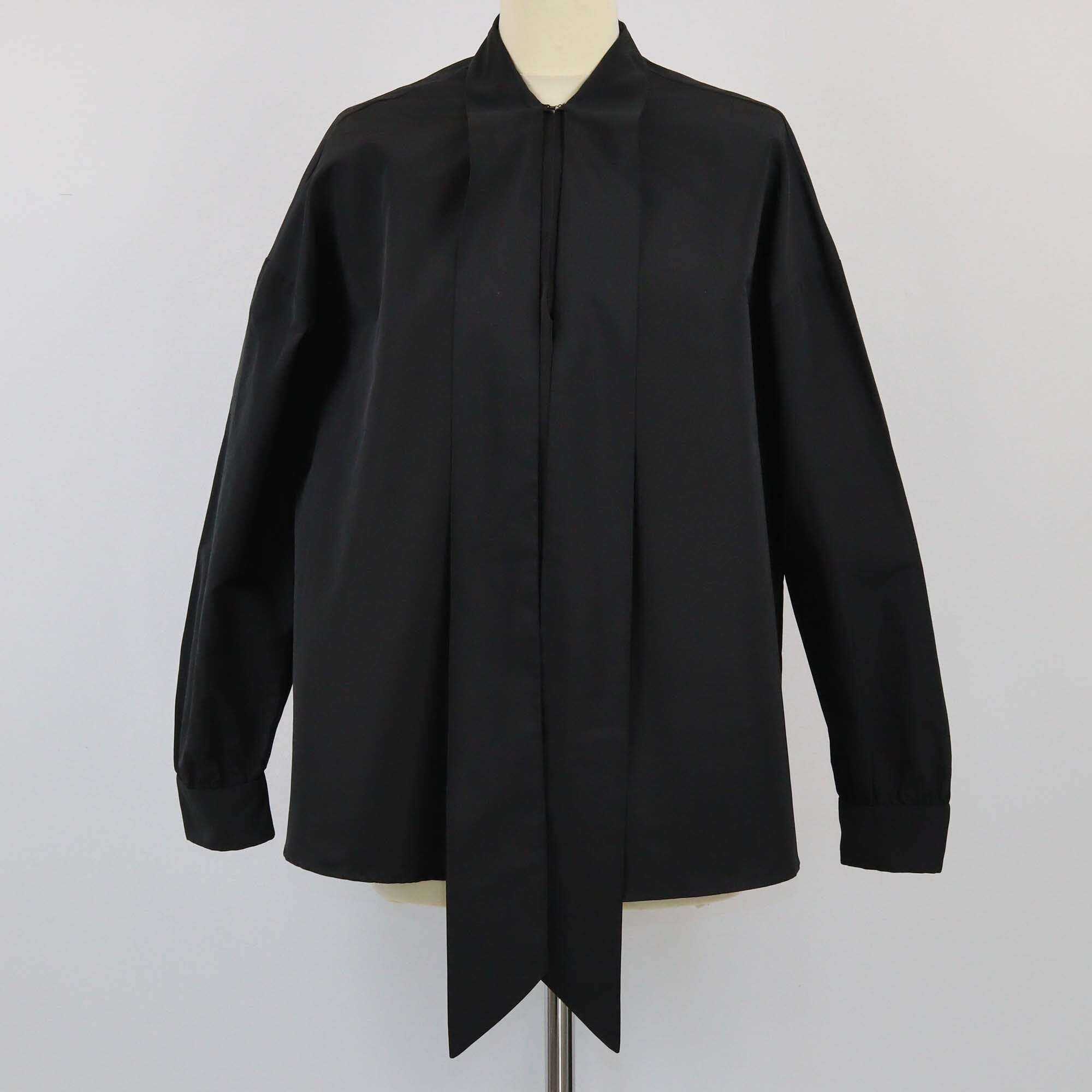 Valentino Black Tie Detailed Longsleeve Blouse Womens Valentino 